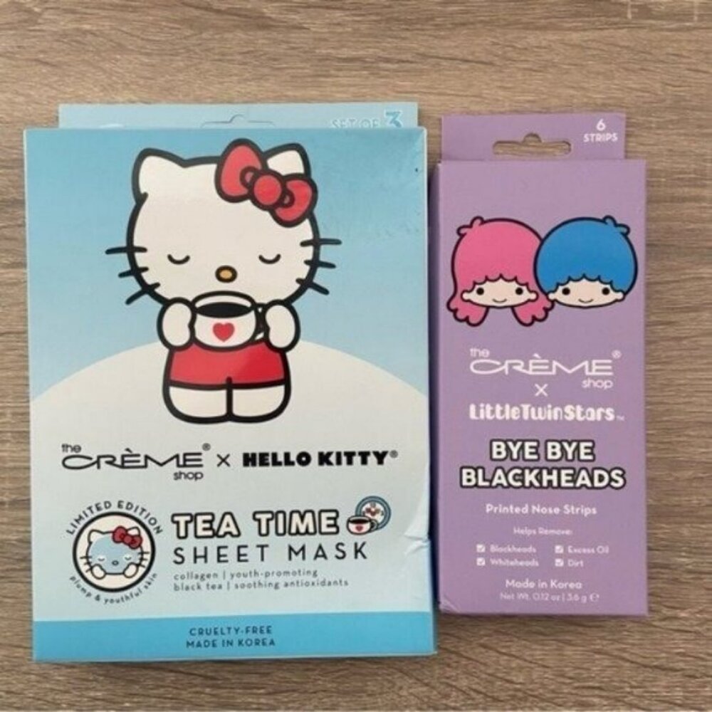 The Crème Shop x Hello Kitty & Little Twin Stars Sheet Mask & Nose Strips NEW